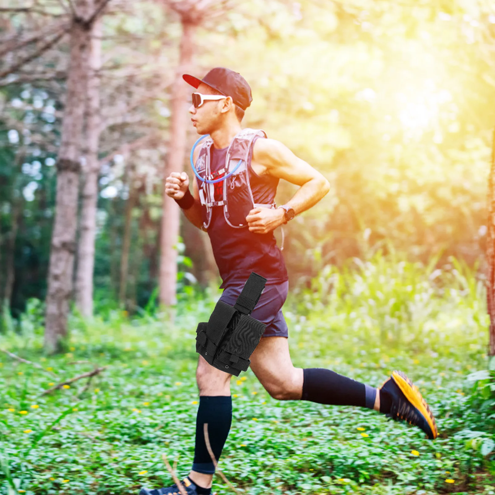 1 قطعة حقيبة الساق التكتيكية أكسفورد النسيج مقاوم للماء الفخذ الحقيبة للرياضة في الهواء الطلق السفر تسلق مغامرة متعددة الوظائف الساق