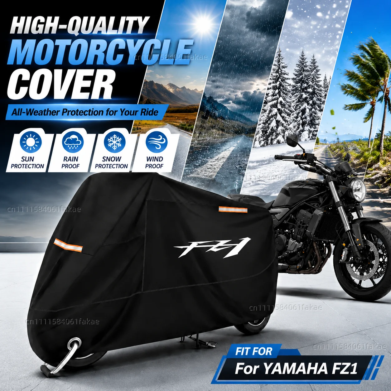 Cubierta impermeable para motocicleta, para exteriores, para todas las estaciones, a prueba de polvo, protección UV, cubierta para lluvia para Moto Scooter, para YAMAHA FZ1 FAZER FZ-1 2006-