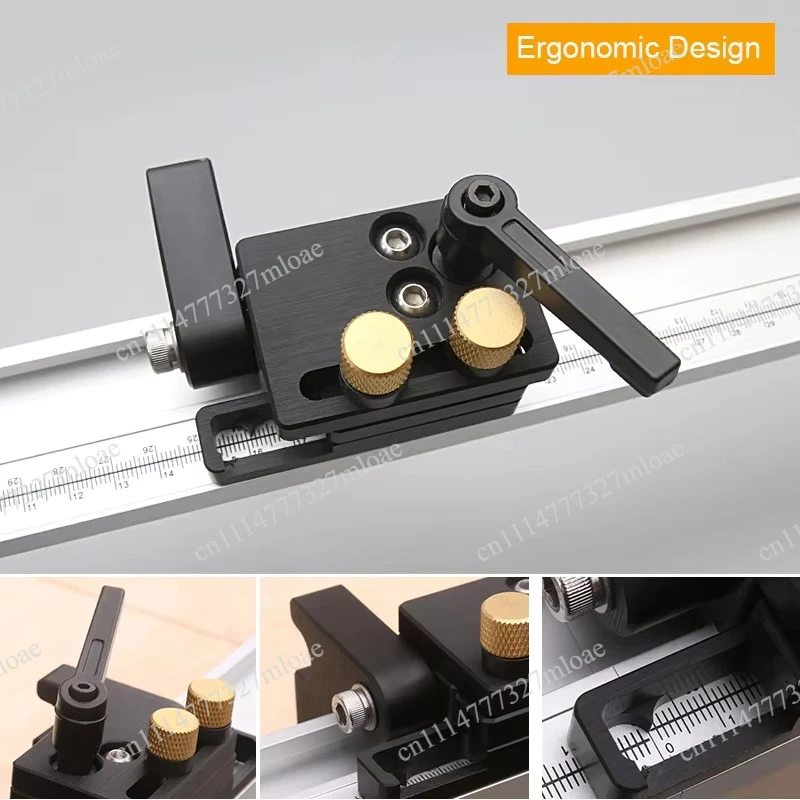 Industrial and DIY-grade router table fencing systems with adjustable stops for woodworking cross-cuts and miters view 5