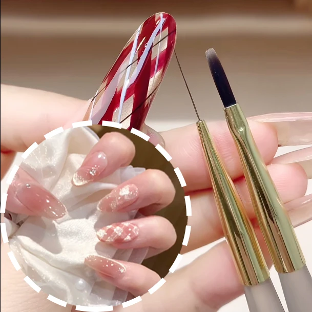 Professional Nail Plaid Art Brush For Tartan & Lines Slim Detail Drawing Painting Brush Manicure Nail Tool DIY UV Gel ./';p