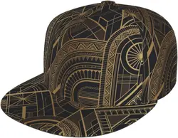 Flat Bill Adjustable Snapback Hat Cool Hip Hop Baseball Caps for Men Women Golden Design
