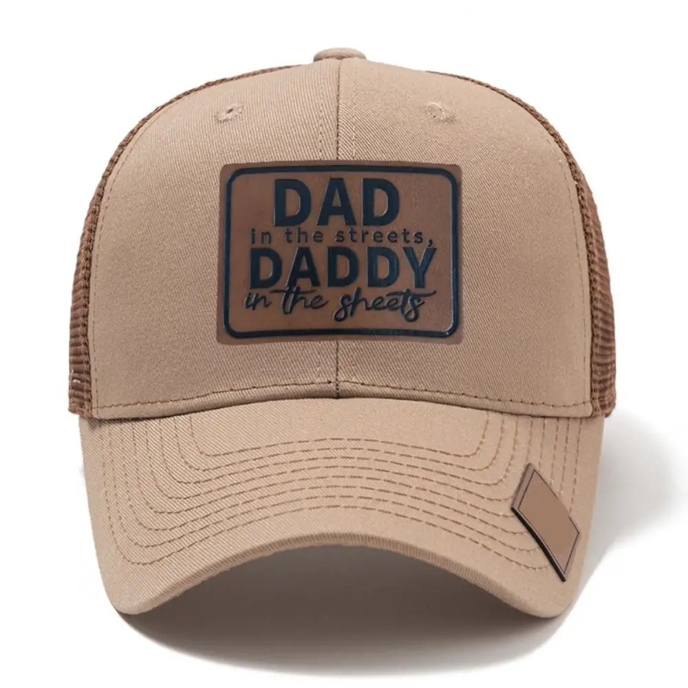 Lether Patch DAD Snapback Cap Casual Wear Adjustable DADDY Trucker Hat Vintge Retro Sun Protection Net Baseball Cap