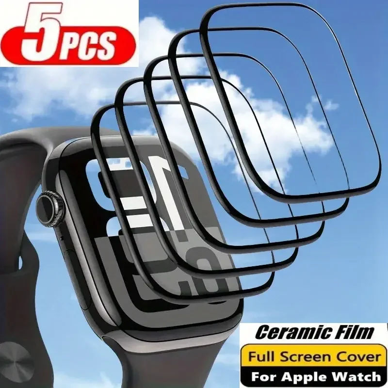 1-5 قطعة فيلم مضاد للخدش لساعة أبل الترا 3-2 49 مللي متر 41-45 مللي متر-42-46 مللي متر 44 مللي متر ثلاثية الأبعاد حامي الشاشة iwatch سلسلة 11-10-9-8-7-6 Se