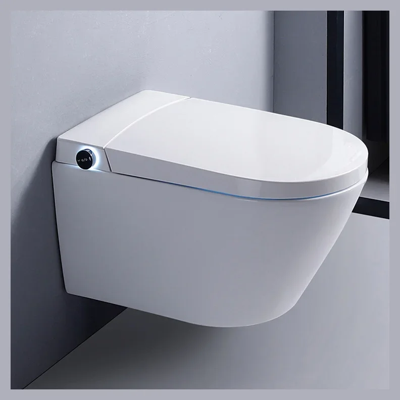 Bathroom Toilet,Product Eourapean Style Concealed Cistern Rimless Toilet WC Wall Hang Mount Electric Smart Toilet With Flush