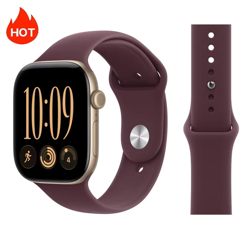 2026 Autumn New Color Silicone Sport Band For Apple Watch Ultra 4 3 2 Soft Breathable Wristband For iWatch Series 12 11 10 7 8 9