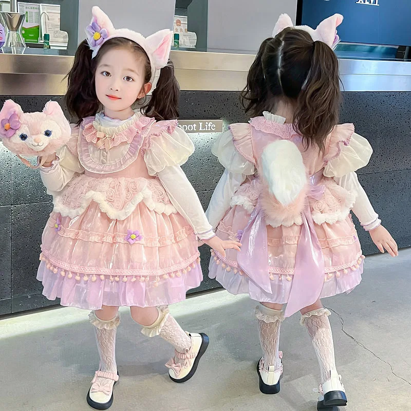 Cute Miniso Anime Kuromi Children'S Cosplay Dress Summer Lolita Girls Dress Kawaii Cartoon Princess Dress Children'S Xmas Gift