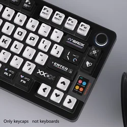 Print Stream Keycap OEM Height 122 Keys PBT BOW Black and White Colors Delicate Mechanical Keyboard Key Cap