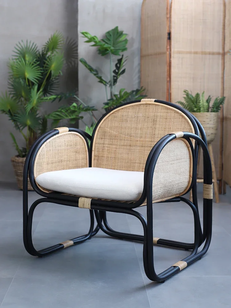 Rattan Bedroom Couch Minimalist Casual Recliner