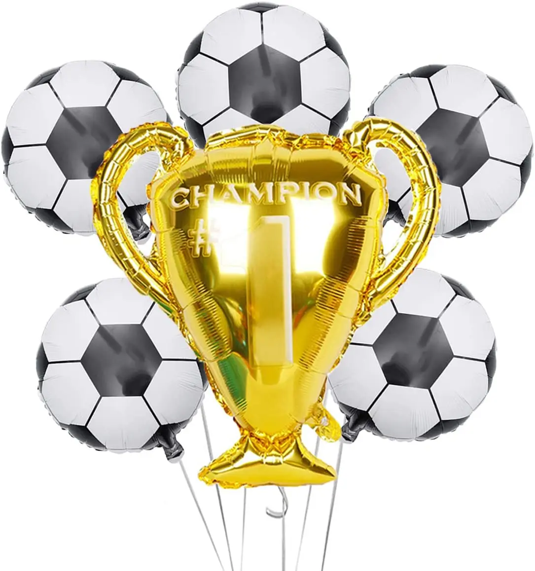 Soccer Party Balloons Set Championship Trophy Balloon Soccer Foil Balloons 123st number Balloon Anniversary Soccer Themed Party