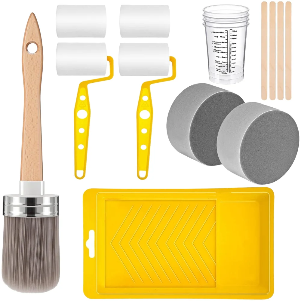 Furniture Brush Set Paint Brush Set For DIY Enthusiasts 18-piece Set Comfortable Grip Easy Cleanup For Cabinets