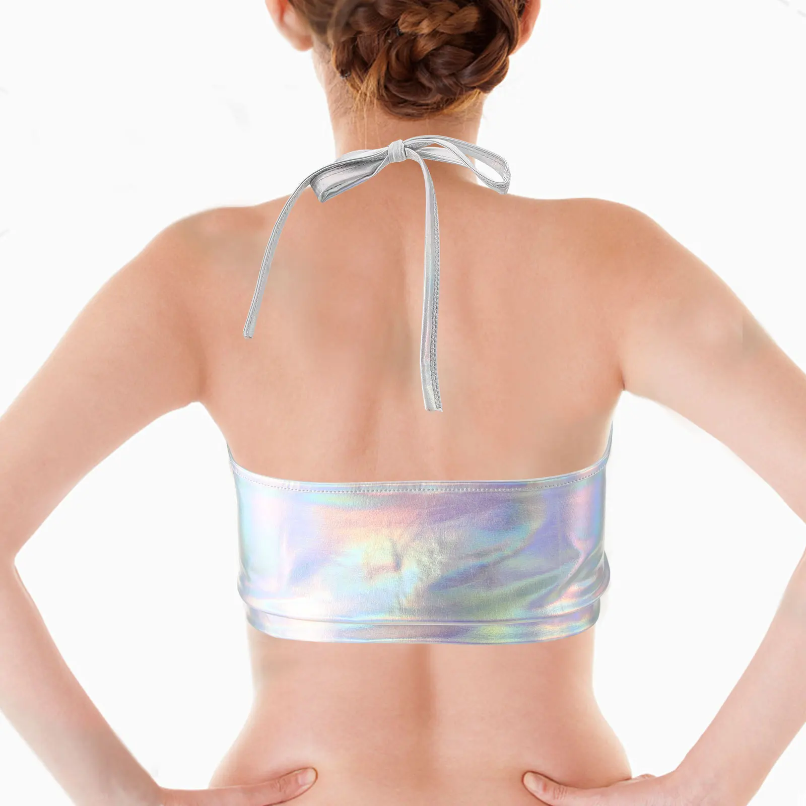 فستان نسائي قصير بدون أكمام لامع مقاس M مثير للحفلات الراقصة ومهرجان الشاطئ ملابس علوية نسائية غير رسمية #1