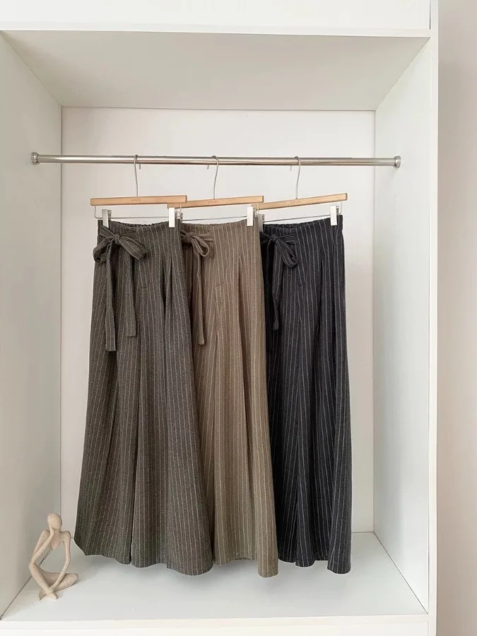 Thiened Woolen Wide Leg Pants Autumn Winter New Sle High Waist Pear ape Hip Covering Casual Trousers for Women