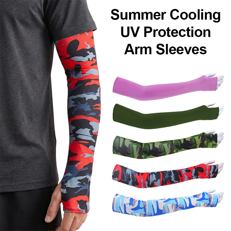 

Cooling Arm Sleeves UV Protection for Men Women Summer Cycling Fishing Stretchy Ice Silk Breathable Outdoor Sports Arm Sleeves