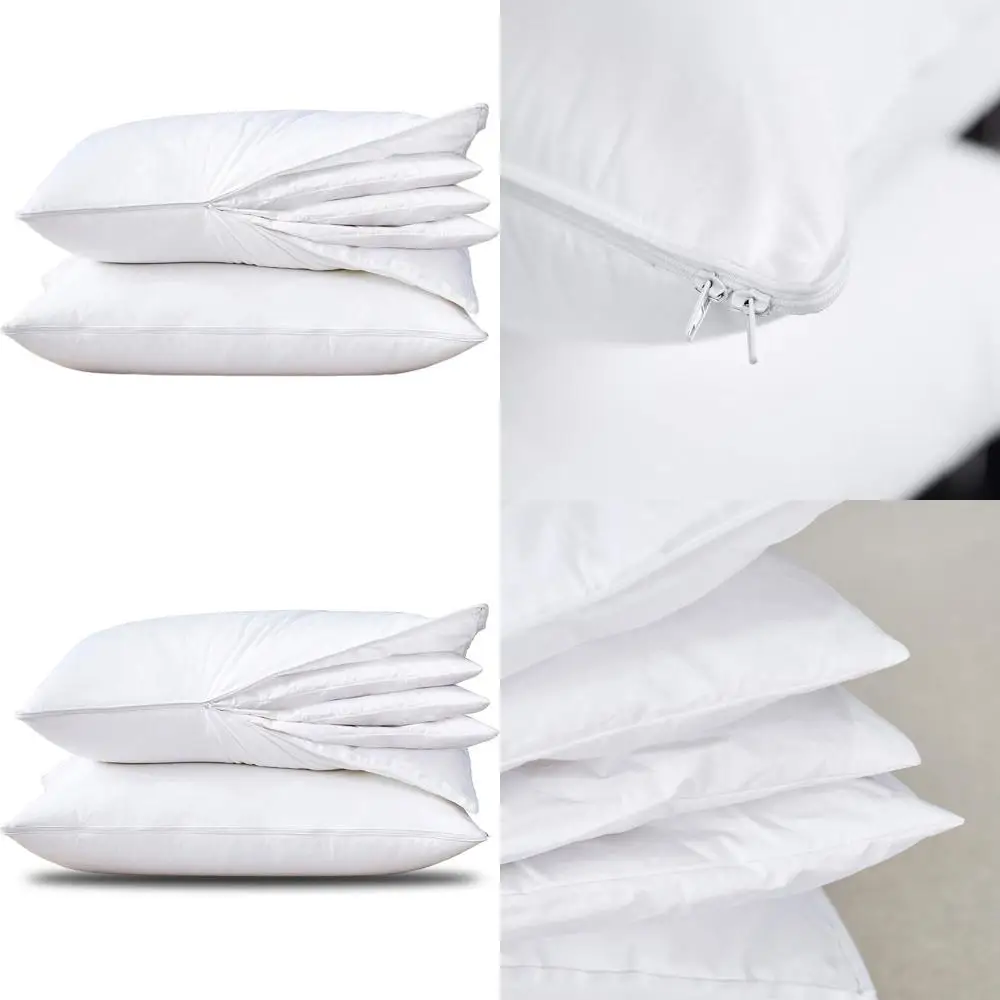 

Регулируемая подушка из гусиного пуха со съемным чехлом из 100% хлопка, подходит для сна на животе и на спине, стандартный/королевский размер