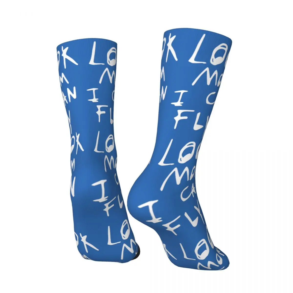 Retro Look Mom I Can Fly Men's compression Socks Unisex A-Astroworld Street Style Pattern Printed Novelty Crew Sock