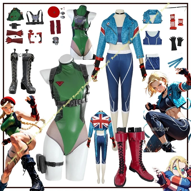 costume-cosplay-street-game-suit-cammy-white-tuta-intera-verde-blu-scarpe-donna-grigie-rosse-set-regalo-per-feste-e-spettacoli
