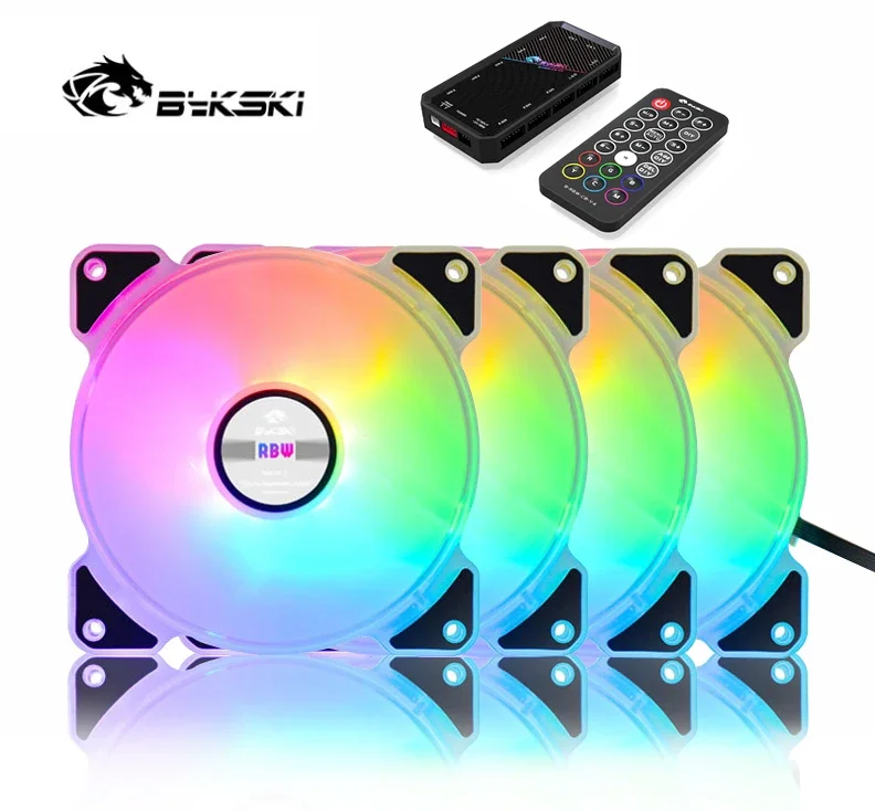 Bykski Water Cooling Radiator Fan Computer PC Case A-RGB fan 120mm LED Light Heatsink Cooler Support Adjust Speed CF-APRBW-V3