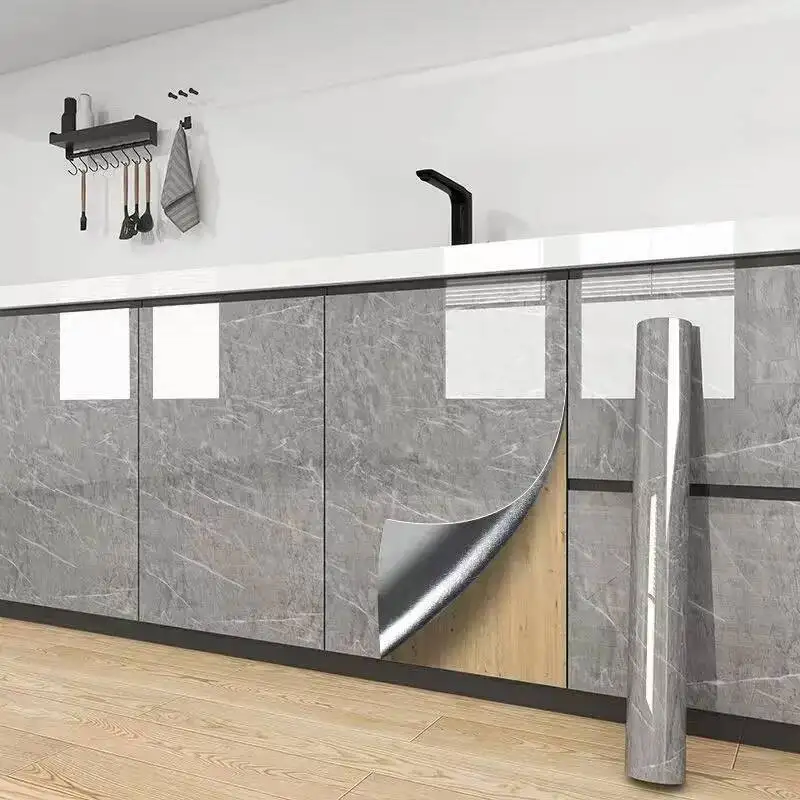 

80Cm Self-Adhesive Kitchen Cabinets Wallpaper Rolls For Walls PVC Waterproof Marble Wall Stickers Vinyl Contact Paper Home Decor