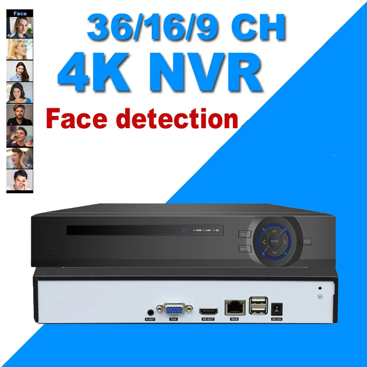 16CH 32CH 9ch 4k Ultra HD NVR Video Recorder Face Motion Detection Onvif H.265 8MP IP Camera CCTV System P2P Network 1TB Xmeye