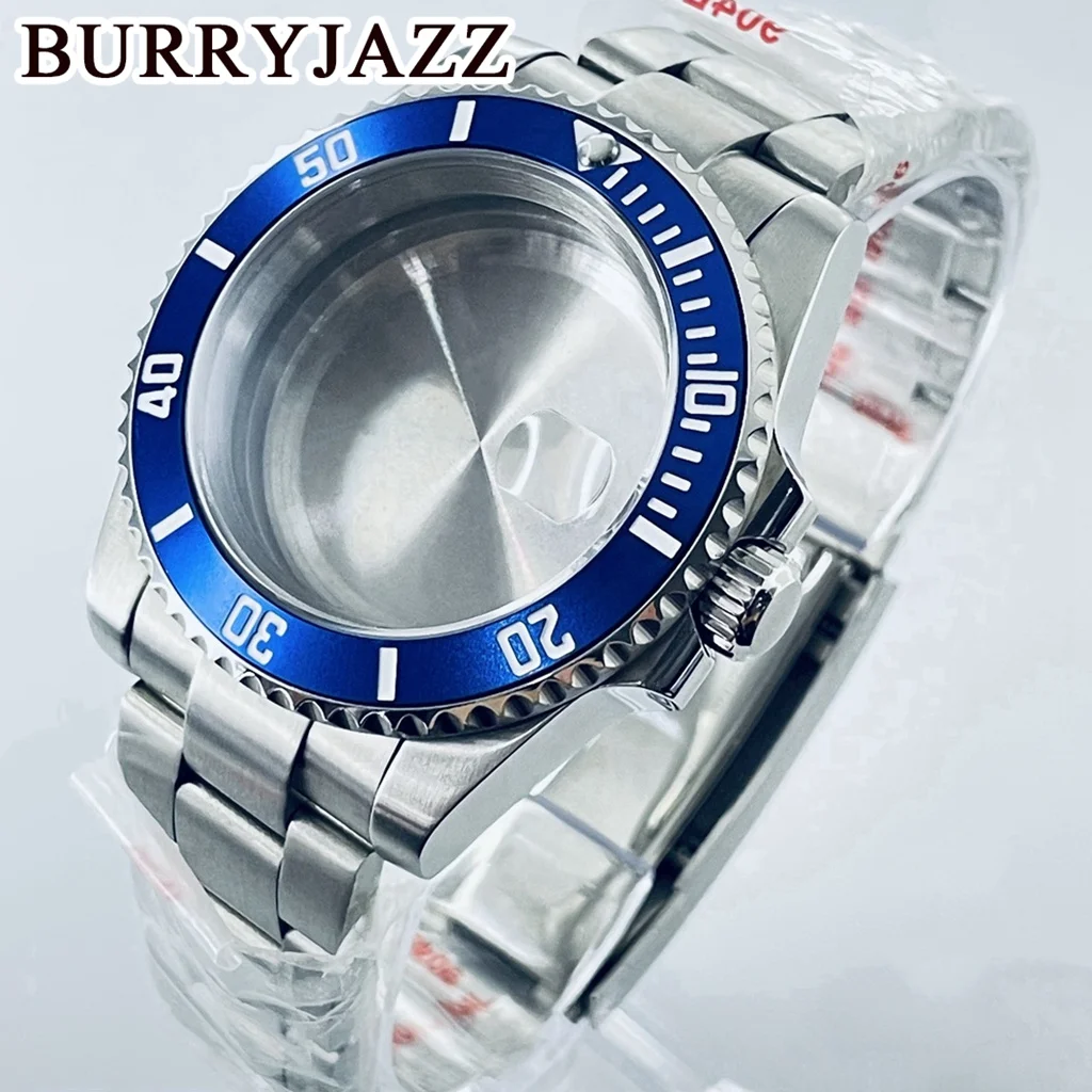 BURRYJAZZ 40mm SUB GMT Case NH35 NH36 NH34 NH38 NH70 NH72 ETA2824 PT5000 Watch Case Sapphire Glass Aluminum Bezel