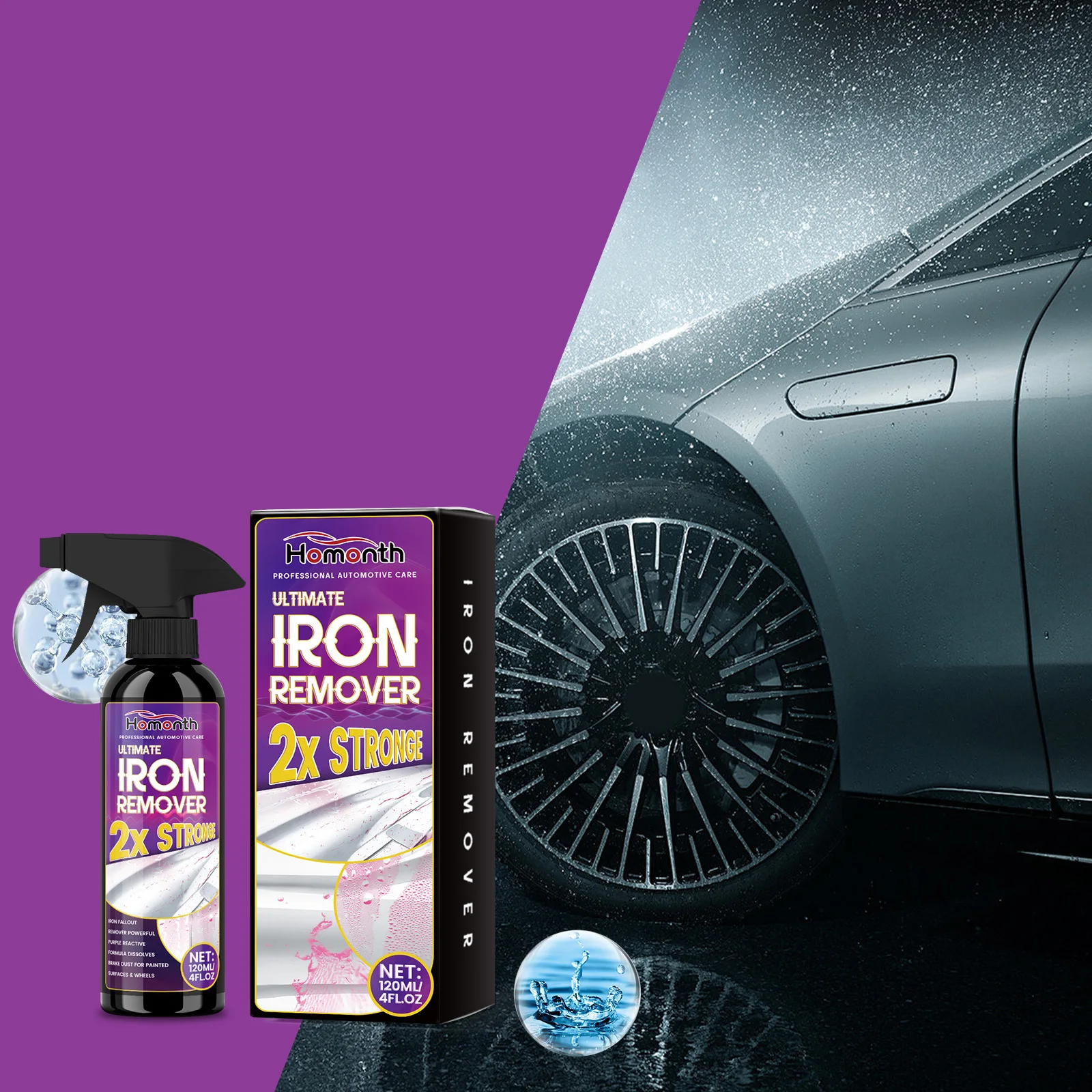 Rust Remover Spray for Metal with Sponge & Towel Metal Derusting & Cleaning Spray for Car Maintenance Cleaning 120ml 4oz