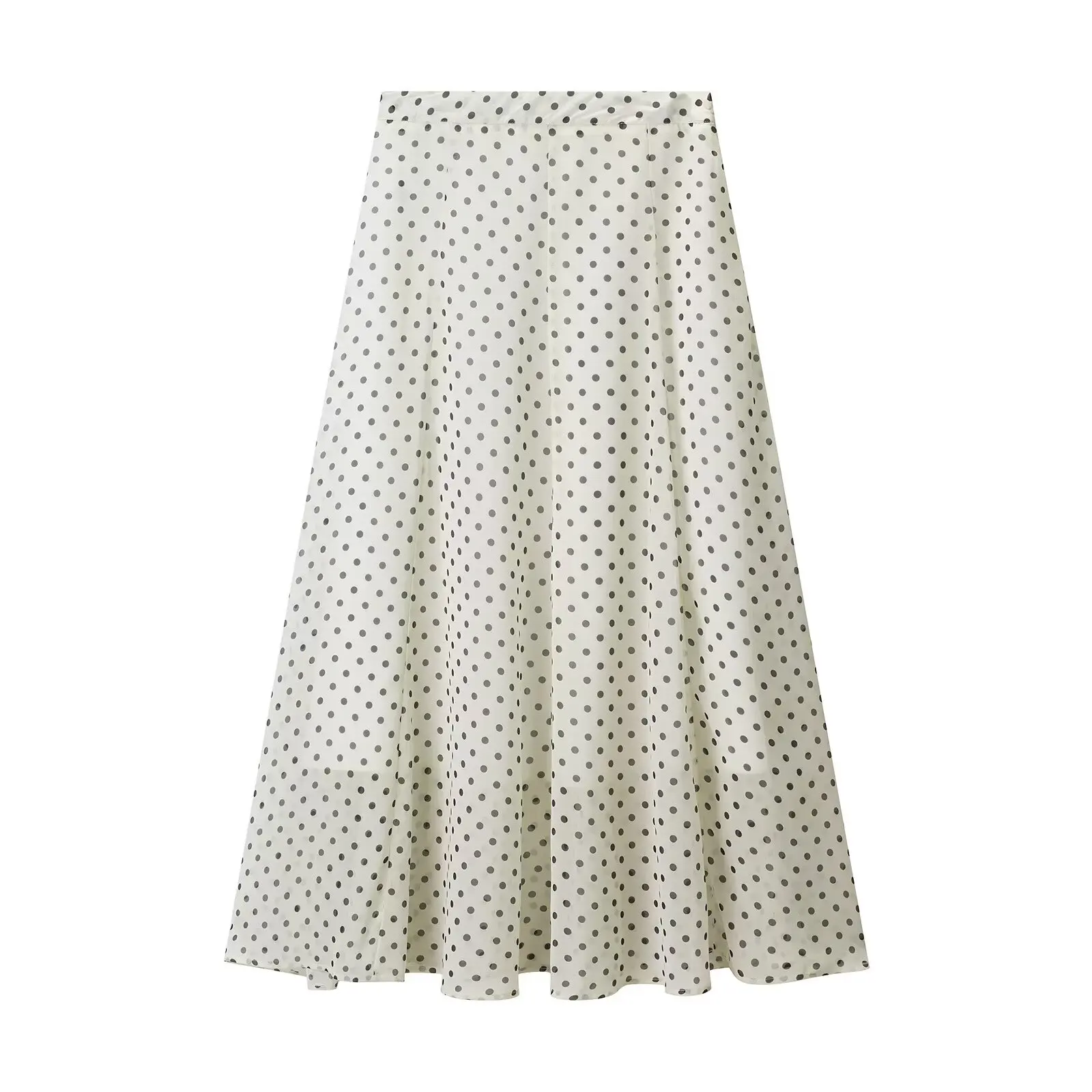 CharmChant Dames Polka Dot Doorschijnend Chiffon Oversized Shirt & Maxi Rok 2-delige set Lente 2026 Retro Elegant Chic Feestoutfits