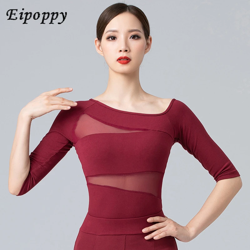 Body Training Clothing Etiquette Blouse Dancing Dress Mesh Slim Fit Elegant Training Tutor Exercise Clothing