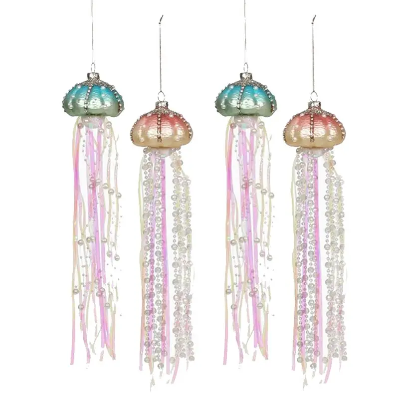 

Sep N12R Универсальный 4 шт. Рождественская елка Медуза Орнамент Стеклянный жемчуг Новинка Декор Праздничный