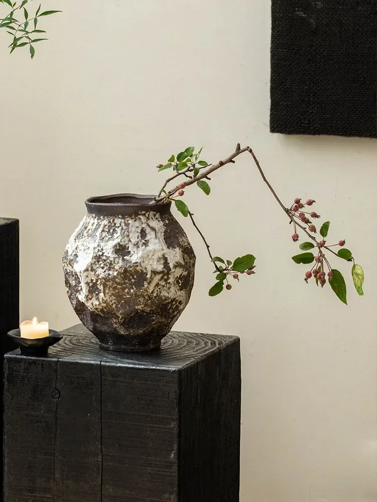 Vintage Vase Premium Sense Wabi-sabi Ceramic Decorative Ornament تحف كبيره للمنزل Ваза Белая Керамическая Floreros Altos