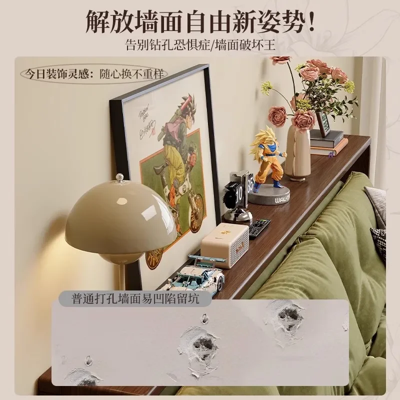 for Solid Wood Bedside Shelf Very Narrow Long Clip Gap Storage Cabinet Against Wall Slender Small Narrow Table for Bedroom