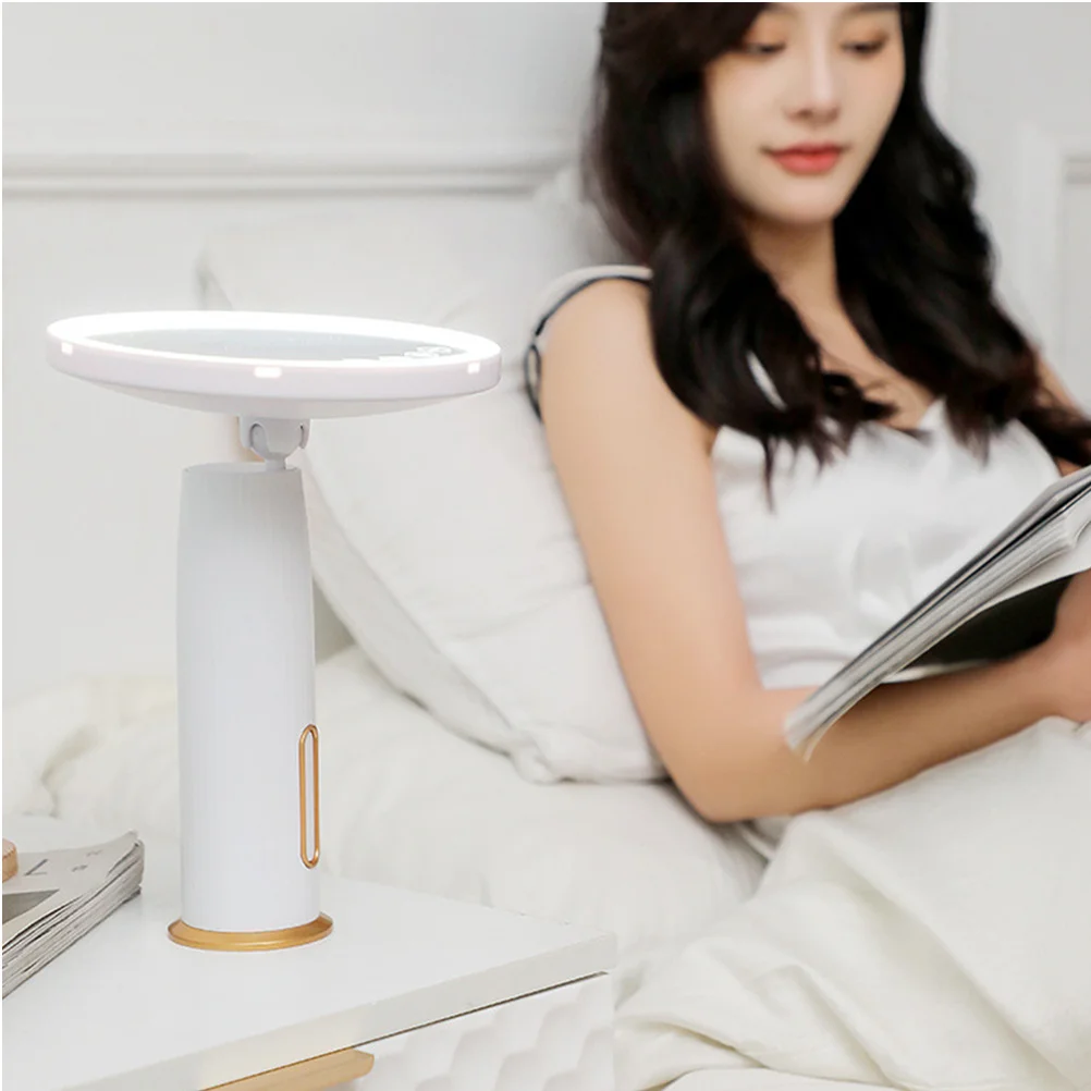 

1Pcs LED Makeup Mirror White Compact Design Durable ABS Practical Mirror for Female Dressing Room Indoor Use