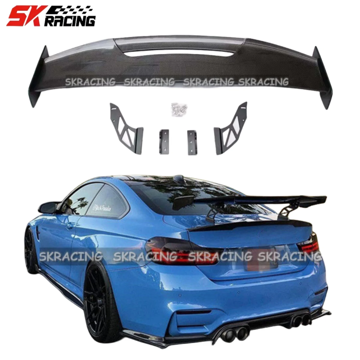 Spoiler Wing Fits For 2015-2020 BMW F82 M4 F80 M3 GT New Style High Kick Real Carbon Fiber Rear Trunk Lid Spoilers Wings Bodykit