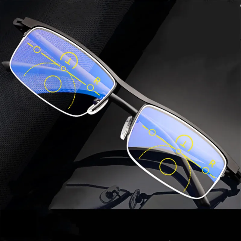 

YURERSH Ultra-light Progressive Reading Glasses Far And Near Dual-Use Anti-Blue Ray Presbyopic Multi-Focus Zoom Reading Glasses