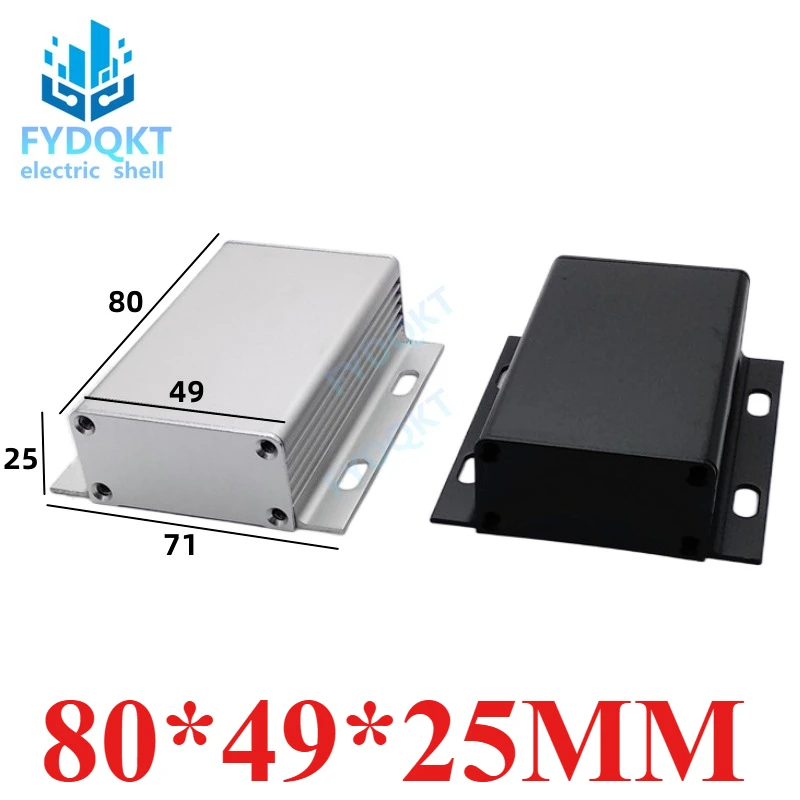 Aluminum alloy Boxes with integrated ear outer  PCB aluminum  PLC shell 80x49x25mm