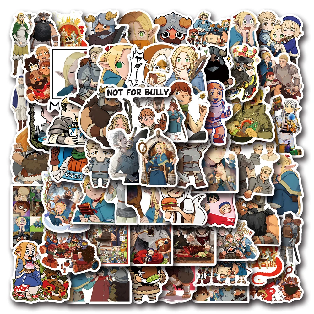 10/30/50/110pcs Cartoon Delicious In Dungeon Stickers Cool Anime Decals for Skateboard Suitcase Guitar Fun Sticker Kids DIY Toys