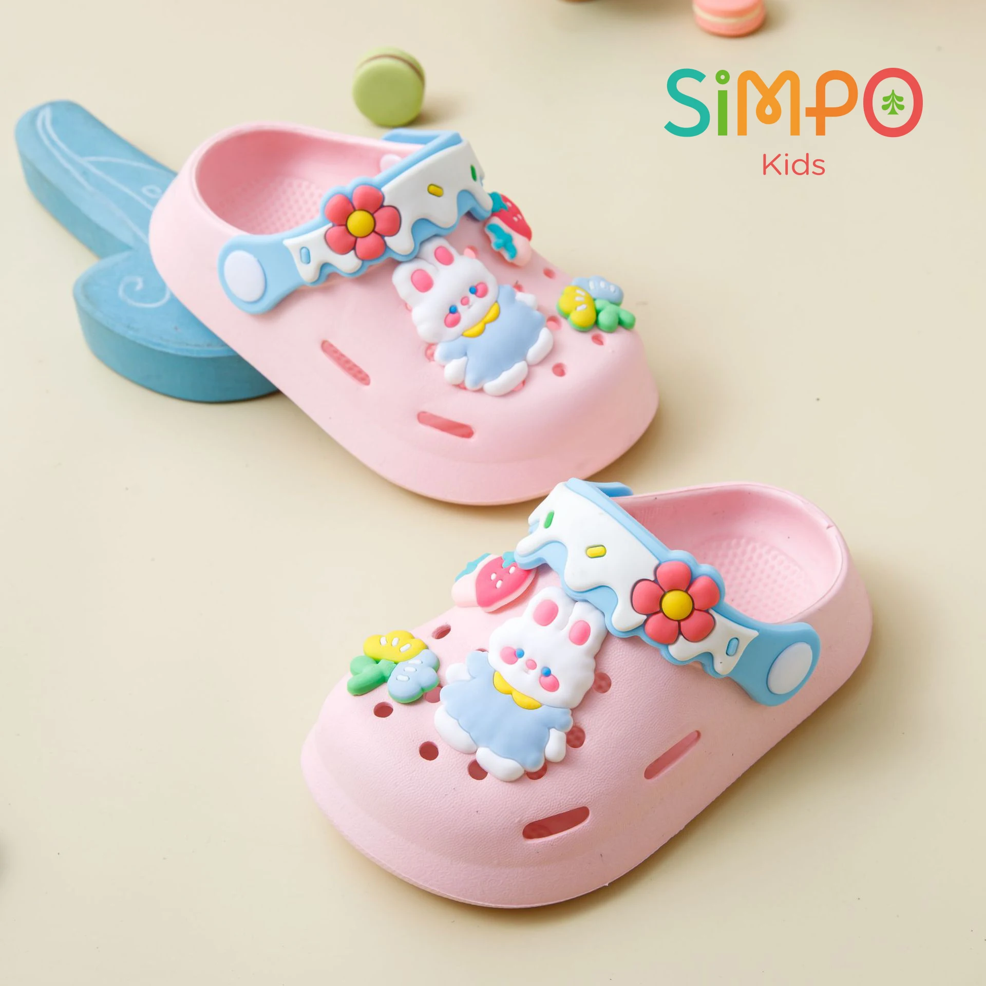 Garden Shoes For Girls Soft Sole Clogs For Baby Breathable Non-slip Indoor Outdoor Beach Sandals Trendy Cute Cartoon Bunny