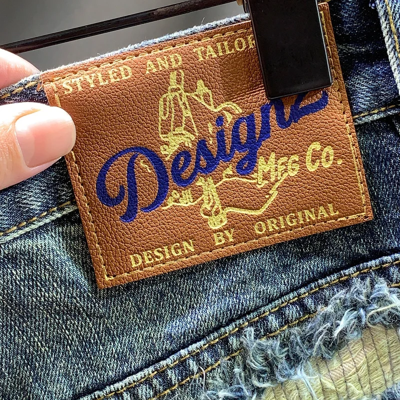 Осень/зима 2022, новые мужские модные джинсы с нашивками для пирсинга и свободные брюки с буквенным принтом