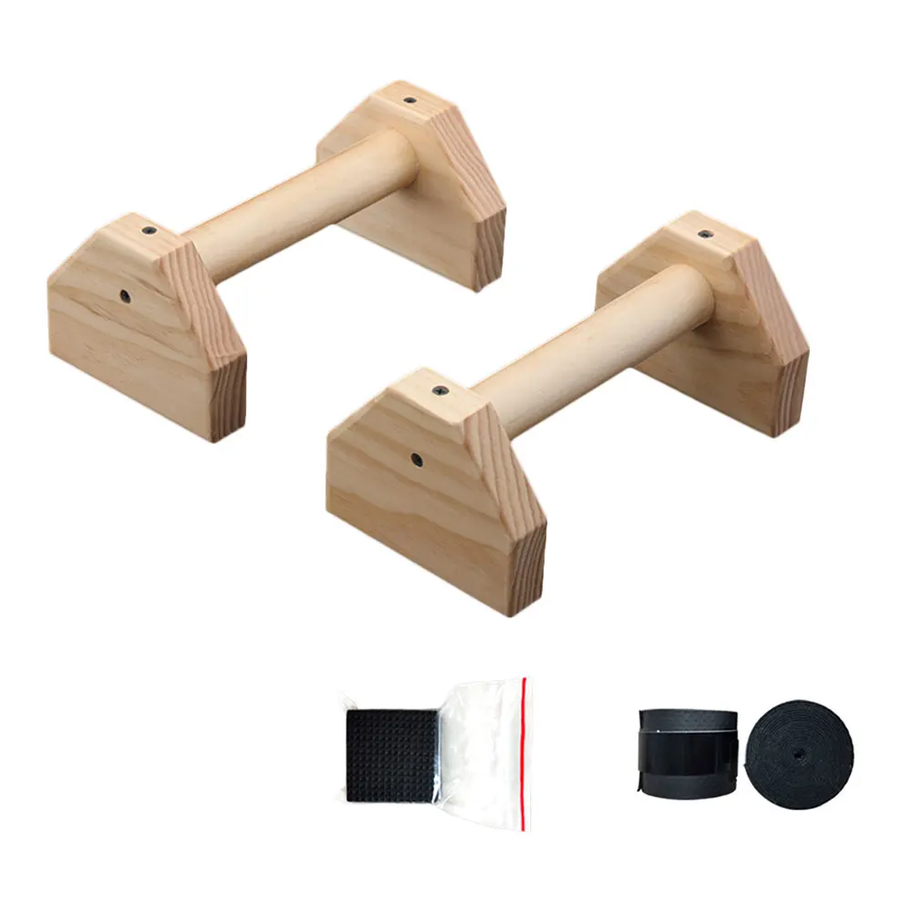 2pcs Wooden Push Up Stands Double Rod Single Double Handles Headstand Shelf For Women Men Protable Gym Gear Equipment