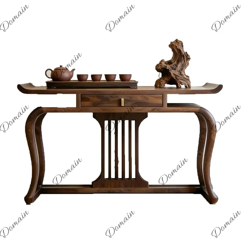 BXY Vintage Storage Console Table Rattan Nordic Modern Luxury Console Table Aesthetic Mid Century Meuble Salon Living Room Furni