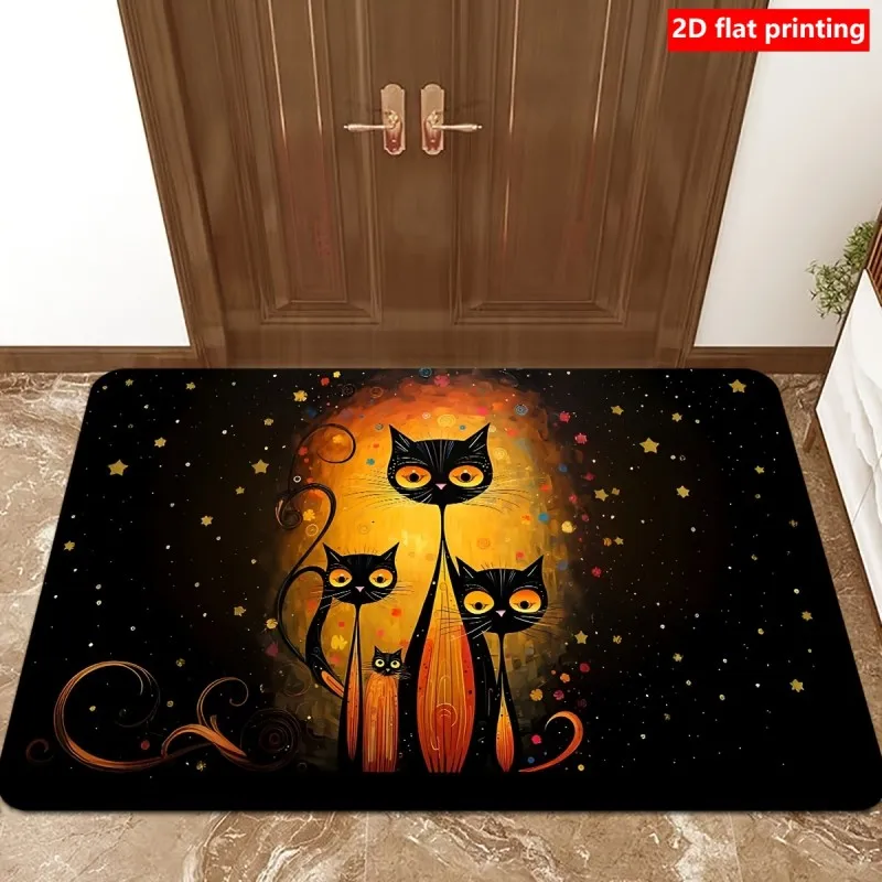Cute Cat Welcome Doormat Kitten Wood Pattern Non Slip Indoor Outdoor Entrance Rug Funny Pet Lover Home Decor Trendy Gift 2026