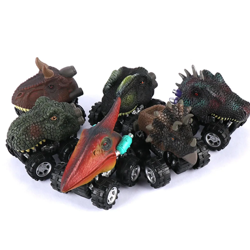 Mini Toy Pull Back Cars Car Four-wheel Drive off-road Vehicle Monster Truck Inertia Car Boy Toy Cartoon Dinosaur Kids Toy Gift