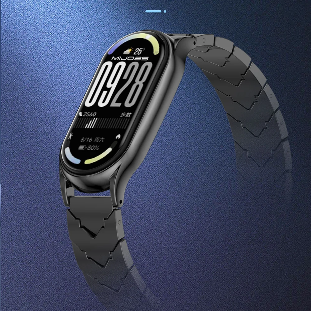 Strap For Mi Band 11 10 9 8 Watchband V Shape Metal Wristband for Mi Band 10 NFC Global Version Mi Band 9 Wrist Strap