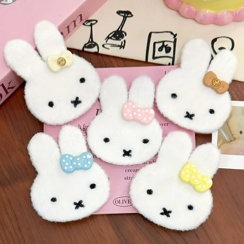 Miffy Bow Bangs Velcro High Color Value Cartoon Doll Creative Exquisite Girl's Heart Cute Sweet Traceless Broken Hair Artifact