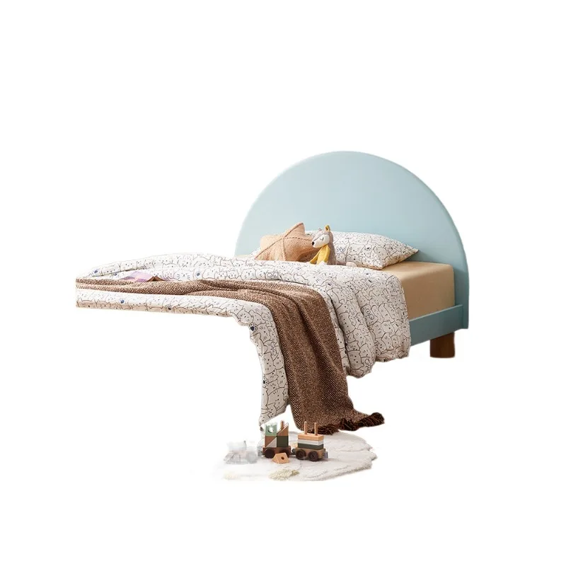 All solid wood children's bed, birch single bed, bedroom small bed, modern simple youth bed