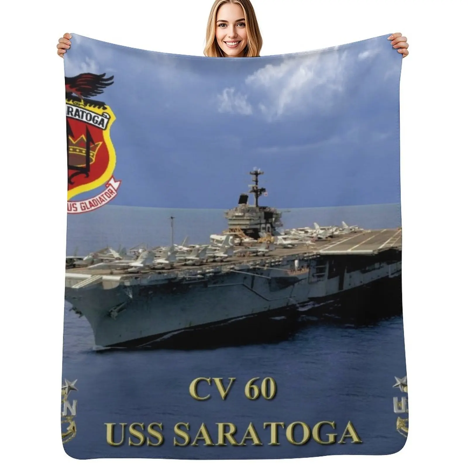 CV-60 USS Saratoga Throw Blanket for winter Winter beds Blankets For Sofas Thin Soft Beds Blankets Sofas Of Decoration Blankets
