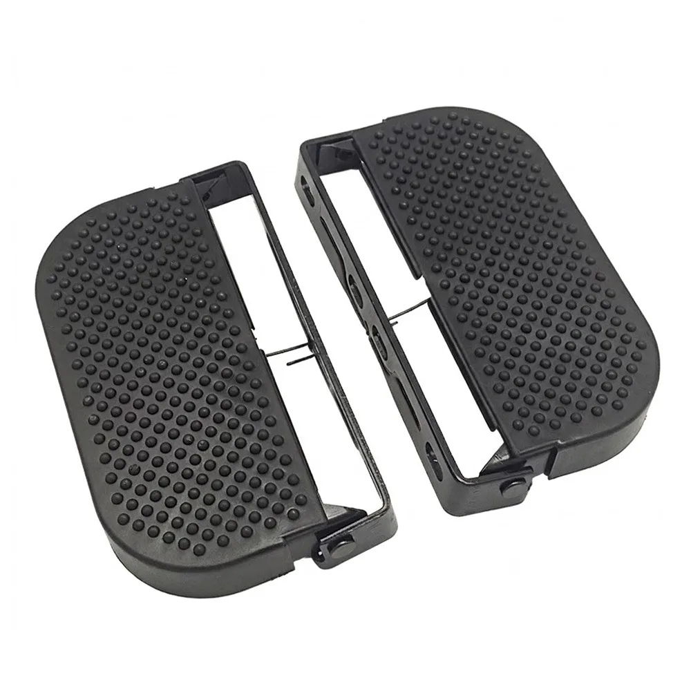 High Quality Black E-bike Folding Step Stool Foldable Widen Motorcycle Footrest Front Mount Enlarge Foot Pegs Universal