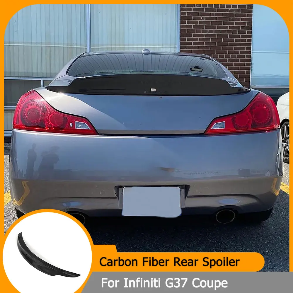 

Спойлер заднего багажника автомобиля подходит для Infiniti G37 Coupe 2009-2013, спойлер на крышу багажника, хвостовое крыло, праймер из углеродного волокна/FRP