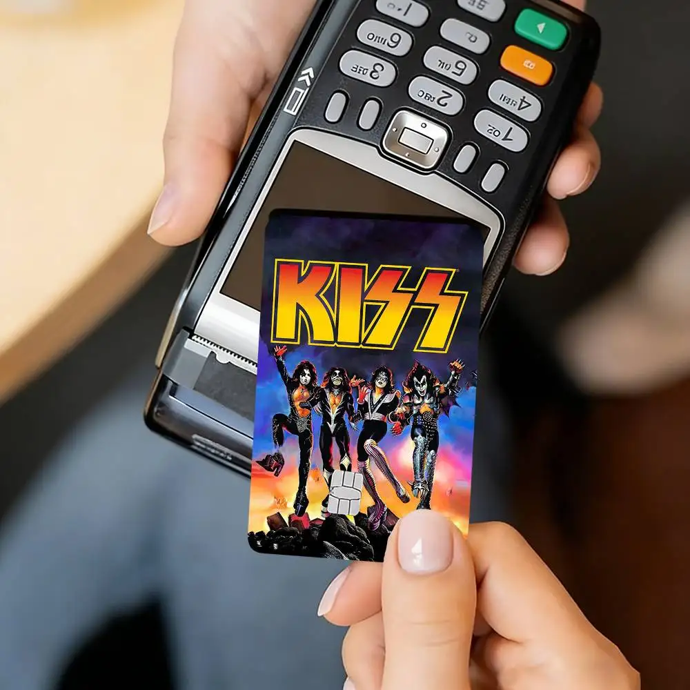 Band Rock Kiss 4pcs 1Set Laser Holographic Sticker Skin Cover for Credit Bank Debit Card view 4