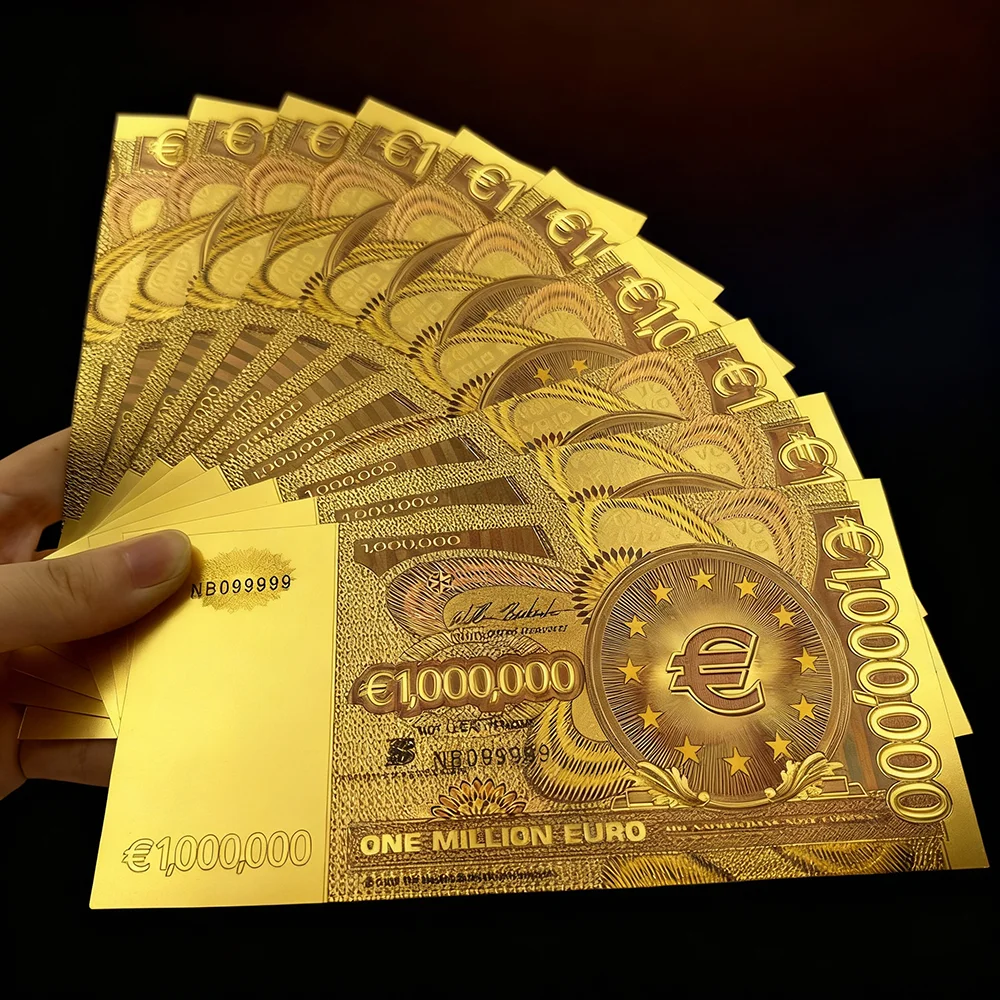 

10PCS One Million Euro Note Gold Banknotes Vintage Style Novelty Euro Money Home Decor Collectibles