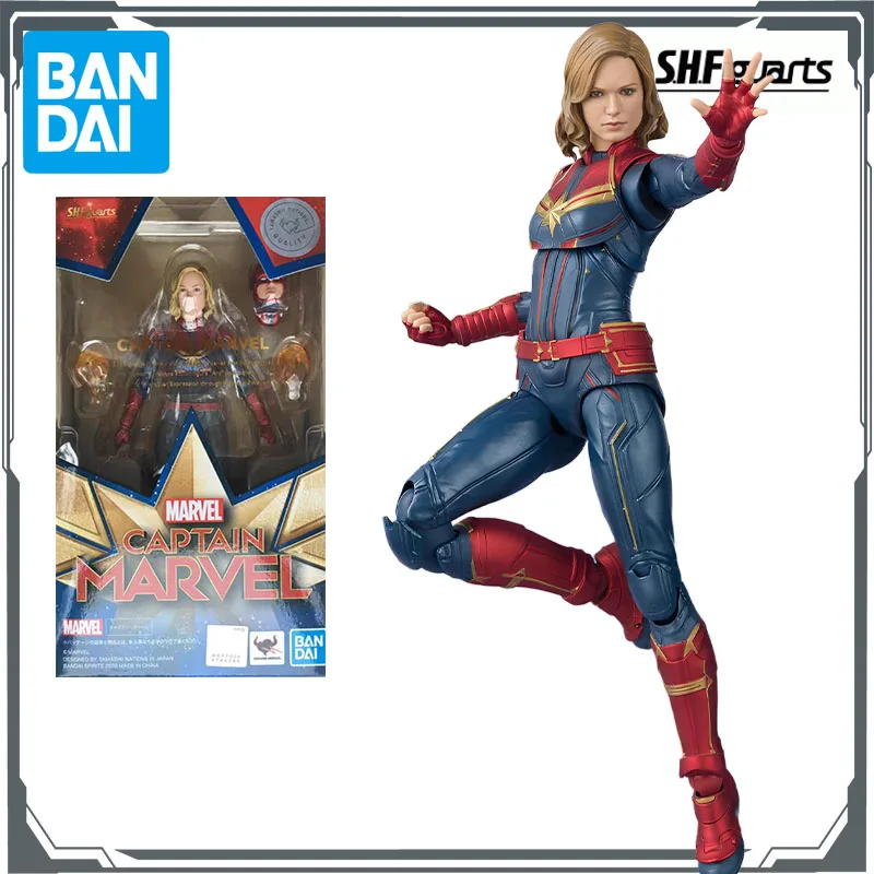 

BANDAI оригинальные S.H.Figuarts Капитан Марвел 150 мм аниме фигурки игрушки для мальчиков Рождественский подарок Коллекционная модель украшения
